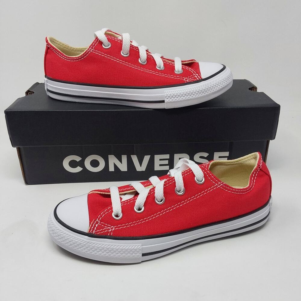 Converse Chuck Taylor All Star Ox Kids Red Canvas Sneakers Youth US 1 New